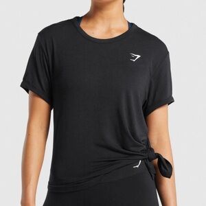 Gymshark Essential Black Tie-Front Short Sleeve Tee